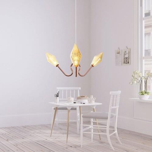 Nordic Rose Gold Iron LED Light G4 Pendant Lamp Decoration Suspension Lamp Living Room Glass Pendant Light AC110V 220V Lustre