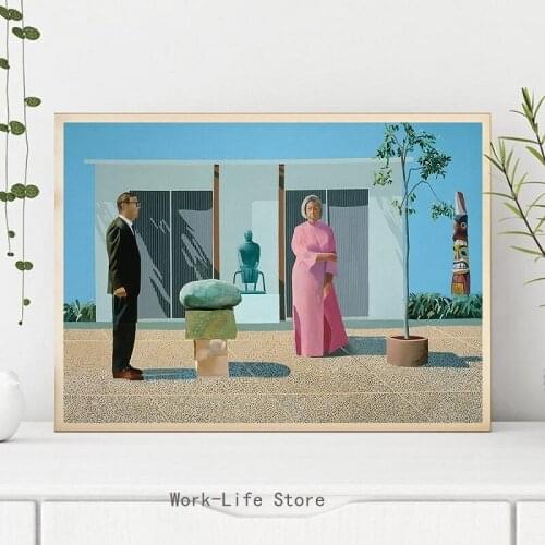 Modern Oil Painting Lover Couple David Hockney My Parents Printed Canvas Art For Living Room and Bedroom Home Wall Decoration