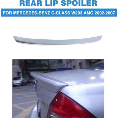 Rear Trunk Boot Spoiler Lip Wing For Mercedes-Benz C-Class W203 AMG 2002-2007 PU Unpainted Grey Primer Car Tuning Parts
