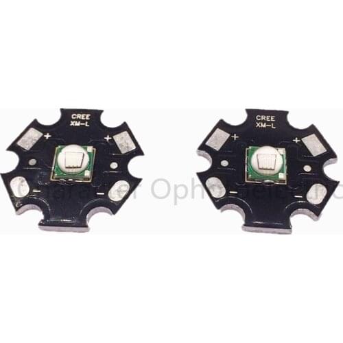 2 PCS 10W XML T6 High Power LED Light Emitter Royal Blue 445nm - 455nm on 16mm 20mm Aluminum PCB