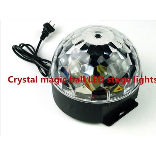 Voice control LED six color crystal magic ball light family entertainment evening KTV bar stage lighting six ring pattern