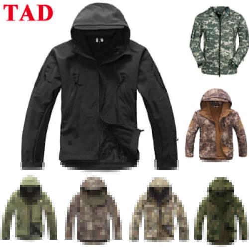 Tactical TAD Sharkskin Jacket Men Outdoor Hunting Clothes Hiking Climbing Waterproof Sport Coat Windbreaker