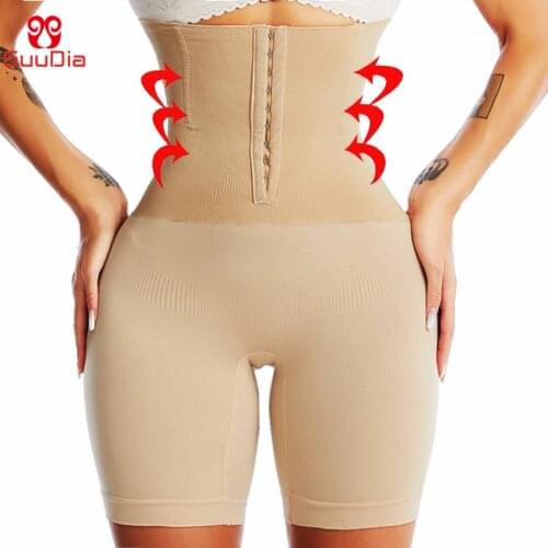 GUUDIA High Waist 5XL Tummy Contorl Panties Thigh Slimmer Shorts 2 Rows Hooks Firm Compress Shapers Women Body Shaper Waist