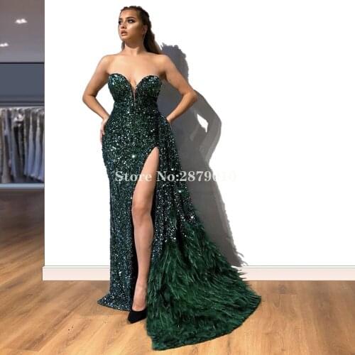 Pageant Dress Mermaid Evening Dress Sleeveless Floor-Length Prom Dress Robe De Soiree Aibye Vestido de festa 2020 Elegant Dubai