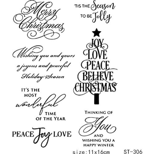 11x16cm Winter Clear Stamps Transparent Seal Silicone Seal TPR Christmas Wedding Roller Stamps DIY Scrapbook New Year Cards