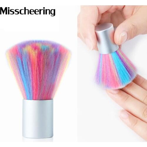 New 1 pcs High Quality Nail Art Soft Dust Brush Pen Rainbow Fashion Design Manicure Makeup Clean Care Nail Powder Remove Tools