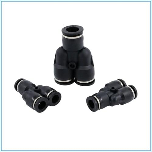 3 Way Port Y Shape Air Pneumatic 12mm 8mm 10mm 6mm 4mm OD Hose Tube Push in Gas Plastic Pipe Fitting Connectors Quick Fittings