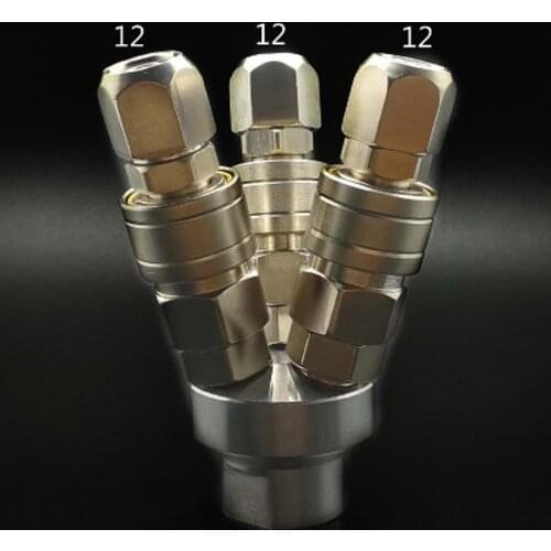 3 Ways 1/4" BSP Female C Type Air Hose Quick Coupler Socket Connector High Quality Self-locking & Male Plug Tube 12mm