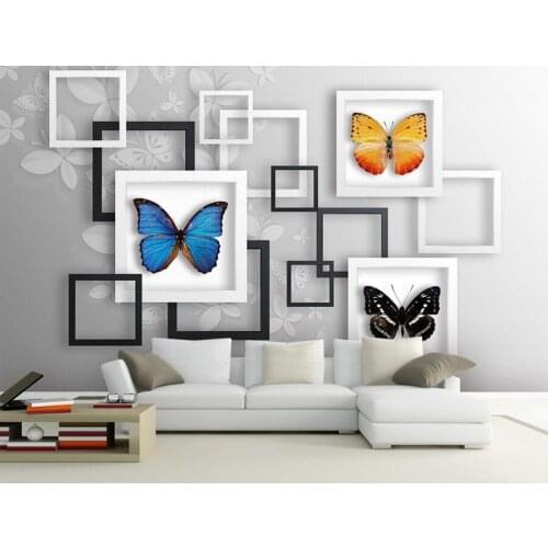 Custom 3D stereo geometry Abstract dream butterfly wallpapers,living room sofa TV background bedroom 3d wall murals wallpaper