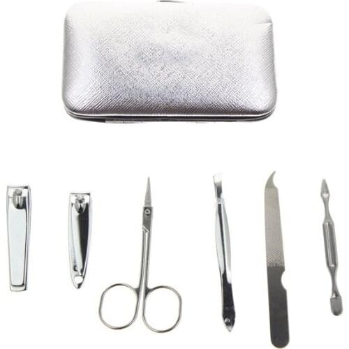 6Pcs/Set AliExpress Fast Shipping Silver Color Cheap Foot Pedicure Tools Include Scissor Nail Clippers Nail File Tweezer