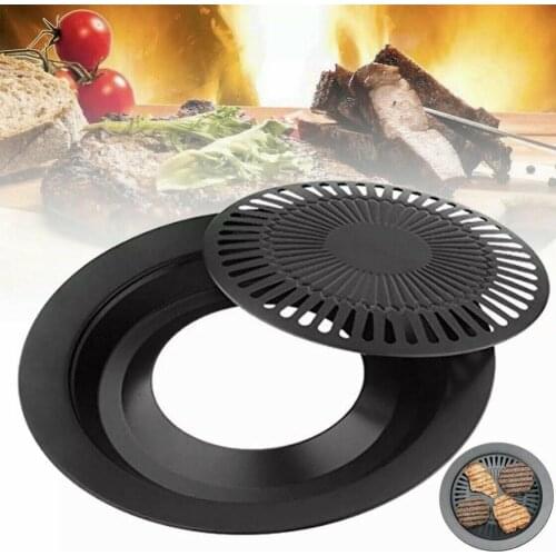 Non-Stick Smokeless Indoor Stovetop Barbecue BBQ Grill Pan Shipping Portable Kitchen Barbecue Plate Outdoor Griddle Drop G6U1