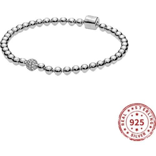 Real 925 sterling Silver Beads Round O Snake Chain Bracelet Fit original Pandra bead charm Women Bracelet Jewelry 2021