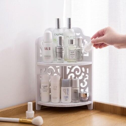 Wood Desktop Shelf Makeup Organizer Sundries Storage Rack Corner Shelves Kitchen Seasoning Spice Holder Rack Bathroom ZM917