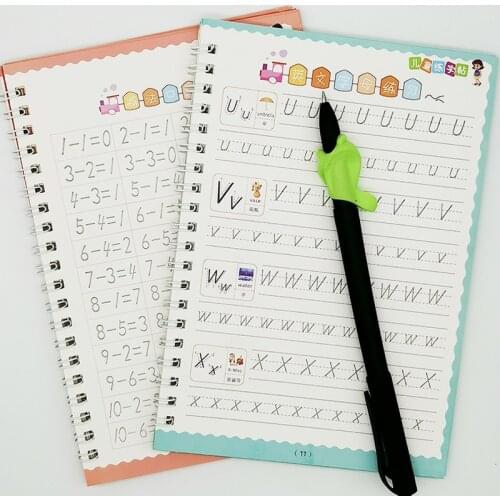 2 Books Learning Numbers In English Addition and subtraction Art Book Baby Copybook For Calligraphy Writing Kids Lettering Toy