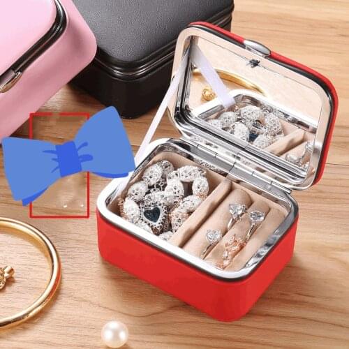 Travel jewelry packing box cosmetic makeup organizer Jewelry box earrings display rings organizer jewellry casket carrying case