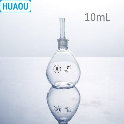 HUAOU 10mL Specific Gravity Bottle Cay-Iussac Transparent Clear Glass Density Bottle Laboratory Chemistry Equipment