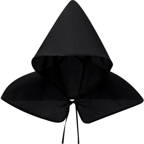 Grim Halloween Cowl Hood Unisex Cloak Neck Warmer Cosplay Costume Poncho Hat Outdoor Daily Wear for Men Women