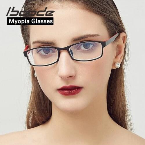 Iboode Finished Myopia Glasses Men Women Diopter -1.0 -1.5 -2.0 -2.5 -3.0 -3.5 -4.0 Vintage Shortsighted Myopic Lenses Eyewear