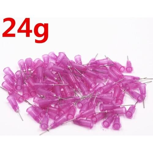 SZBFT 24G 100PCS Plastic needle Stainless steel needle Dispensing needle 30mm Dispenser flat needle