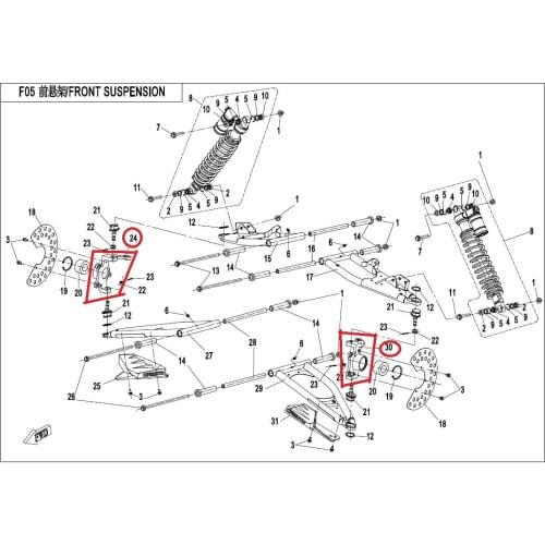 Front lower suspension swing arm of BASHAN ATV 200-6-7