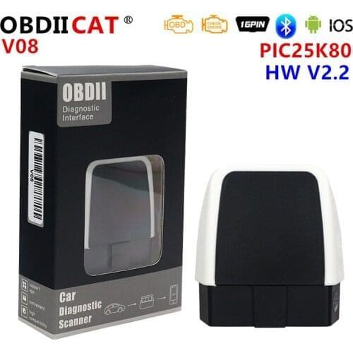 Best V08 ELM327 Bluetooth 4.0 HW V2.2 PIC18F25K80 ELM 327 For Android/IOS/Windows Supports All OBD2 Function Free Ship