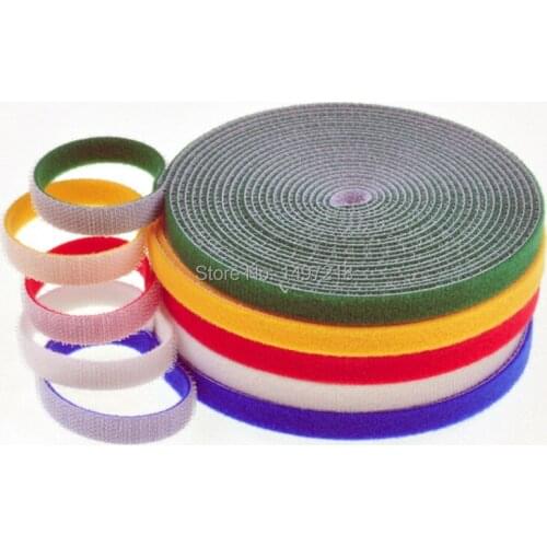 Free shipping New 1.2cmx25m reusable cable tie nylon strap Power Wire Management Magic Tape Sticks Hook&Loop Tape