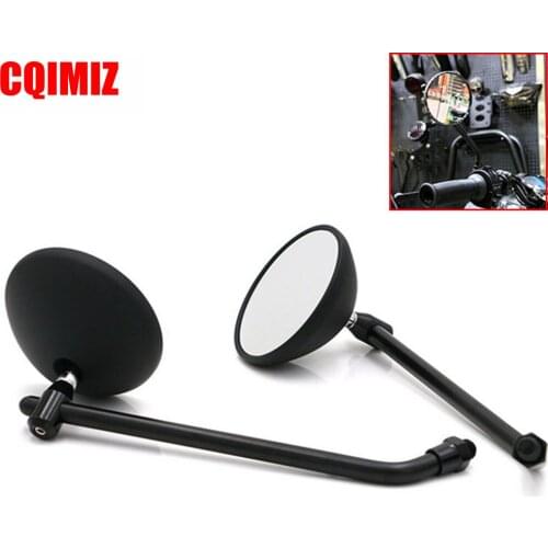 New Carbon Fiber Color Black Round 10MM 8MM Screw Motorbike Side Mirror For Harley Motorcycle Rear View Mirror Universal