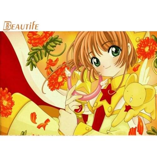 New Arrival card captor sakura Poster Cloth Silk Poster Home Decoration Wall Art Fabric Poster Print 40x60cm,50X75cm,60X90cm