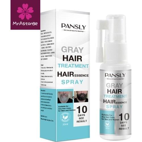 New product PANSLY Restore White Beard Hair To Natural Spray Unisex Color Growth Serum Tonic Cure Treatment