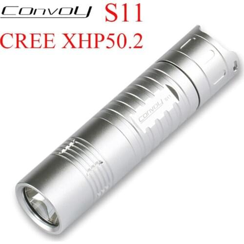 Convoy S11 Cree XHP50.2 Led Flashlight Silver Linterna Camp Torch Work Light Lantern 18650 26650 Flash Light Bicycle Lamp