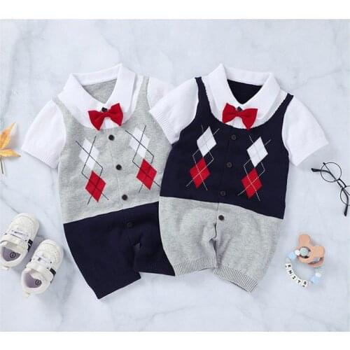 Spring Autumn Baby Infant Sweater Gentleman Boys 0-18M Newborn Boys Clothes Fashion First Baptism Birthday Kids Knitted Clothes