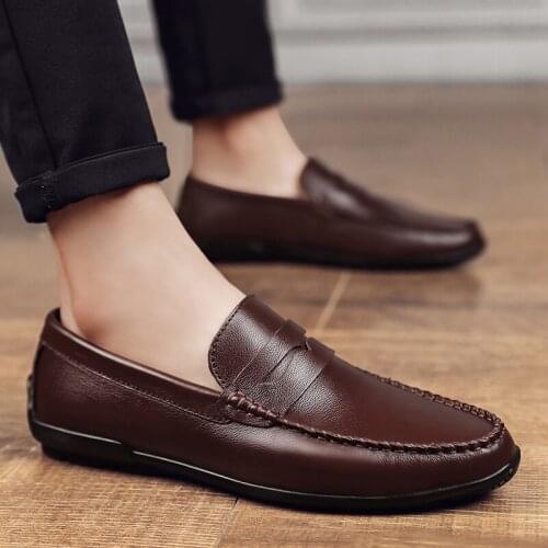 Casual Shoes Summer Mens Shoes Men Loafers Zapatillas Hombre Leather For Breathable Genuine Man Sport Mens Zapatos Cuero