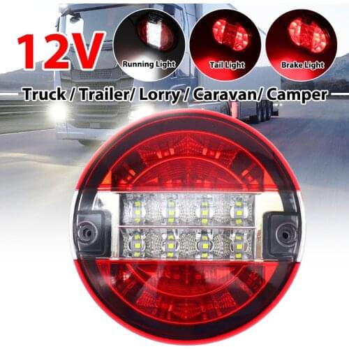 12V 20LED 5.5inch Tail Light Rear Brake Stop Light Turn Signal Lamp Car Truck Lorry Van Trailer Caravan Vehicles