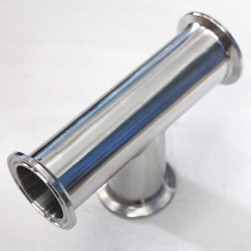 1-1/4" OD 57mm Stainless Steel SS304 Sanitary 3 Way Tee Ferrule OD 77MM Fit 2.5" Tri Clamp