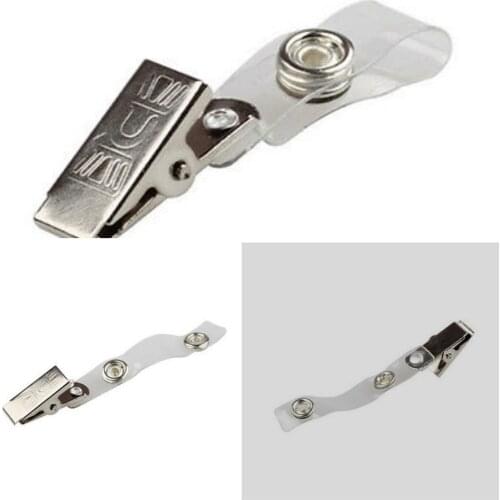 10pcs New Badge Holder ID Badge Lanyard Key Card Holder Metal Badge Name Tag Lanyard Clip School Office Supplies