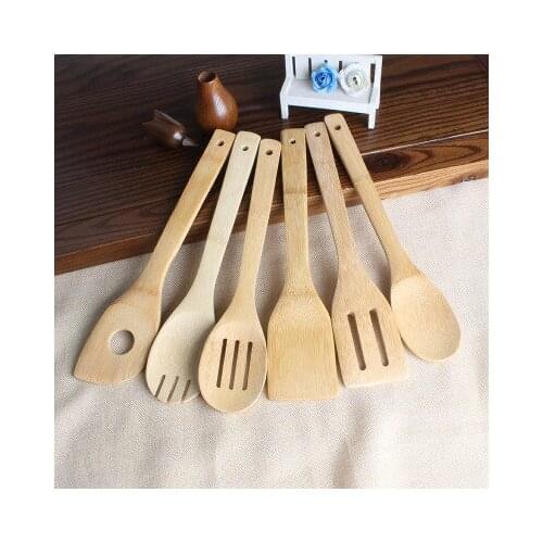 100Pcs Cooking Utensils Bamboo Wood Kitchen Slotted Spatula Spoon Mixing Holder Dinner Food Rice Wok Shovels Tool lin4221