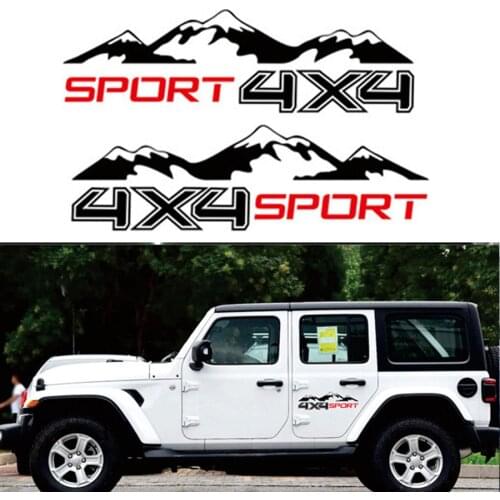 2pcs Graphic Vinyl Mountain Car Sticker 4X4 For Truck Decal SUV JEEP Pickup D-MAX Navara