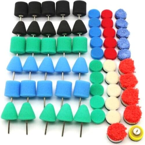 61-Piece Polishing Agent Polishing Sponge Sponge Polishing Pad Kit Conical Polishing Pad for Car Polishing Machine Hub