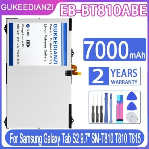 GUKEEDIANZI Battery EB-BT810ABE 7000mAh For Samsung GALAXY Tab S2 9.7 T815C SM-T815 T815 SM-T810 SM-T817A S2 T813 T819C
