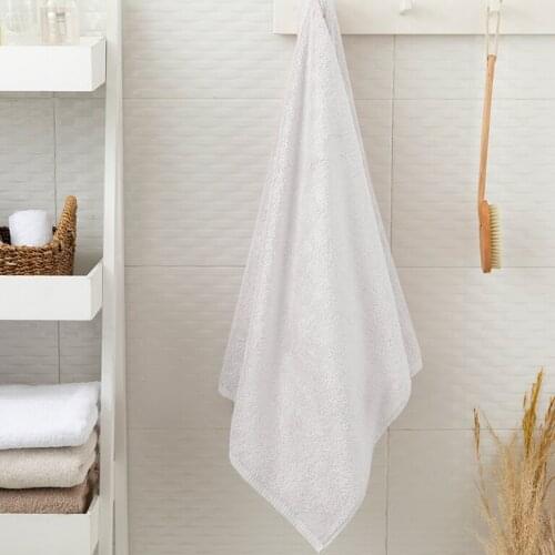 Bamboo bath towel - Quality cotton white face towel Turkish textile product 70x140 Cm