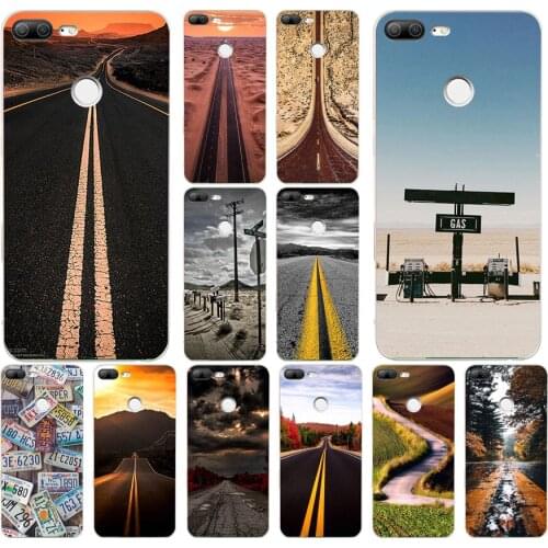 053FG Bumper Road Landscape gift Soft Silicone Tpu Cover phone Case for huawei Honor 9 10 20 Lite Pro