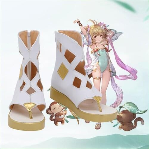 Granblue Fantasy Andira Cosplay Boots White Sandals Custom Made Any Size