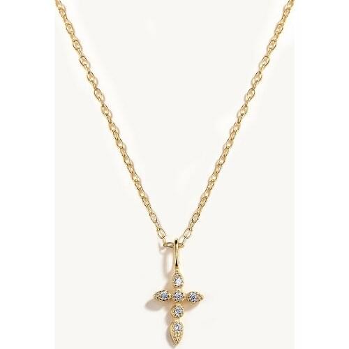 BOAKO 925 Sterling Silver Gold Cross Pendant Clavicle Chain Chocker Women 2021 Trend Necklace Luxury Fine Jewelry Wedding Gifts