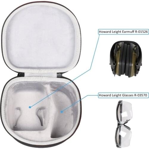Case for both Howard Leight by Honeywell Impact Sport Earmuff and Genesis Sharp-Shooter Safety Eyewear Glasses (R-03570) - Black