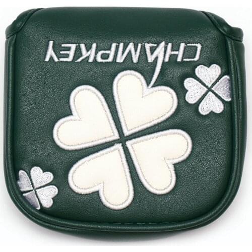 Four-leaf Clover Golf Square Large Mallet Putter Cover Club Headcover Magnetic Closure