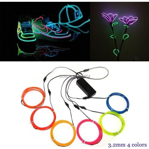 Colorful EL Wire Rope Neon Led Light Cable For Stage Costume Halloween Party Dance DJ Night Club Decoration