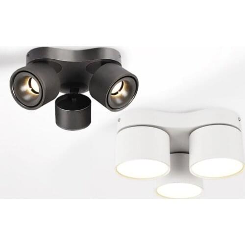 Luminária led 3 head dobrável para teto, ajustável,3x9w, 3x12w, 3x15w, luzes led para teto, iluminação interna, 110-240v