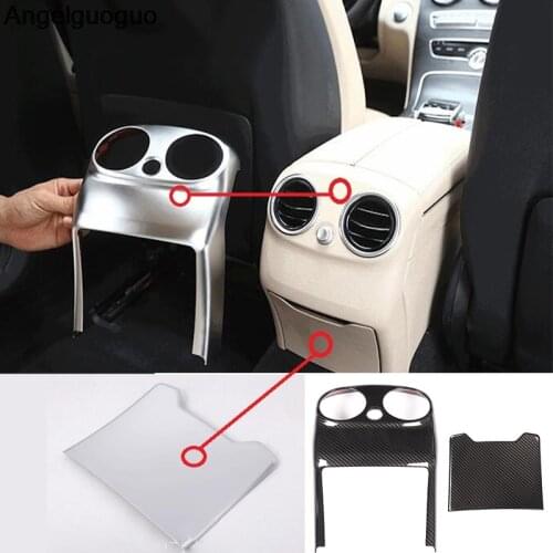 For Mercedes Benz 2015-2018 C Class W205 Car Center Armrest Rear Storage Panel Air Outlet Decorative Frame Cover Trim