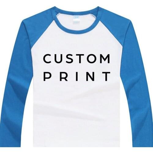 Spring Autumn Men Solid Long Sleeve Tee Shirt For Male Custom Print DIY Your Own Shirts Tops Lady Girls Fashion Women Clothing