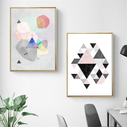 Nordic Geometry Black and White Decoration Painting Wall Pictures for Living Room Canvas Painting Poster and Prints